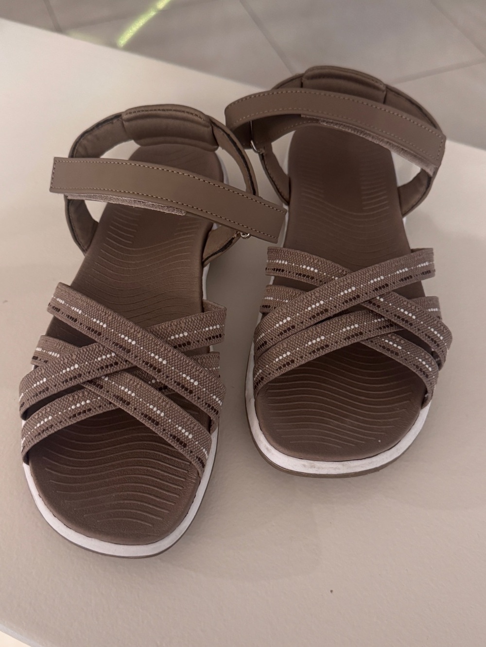 Comfort Strappy Sandals - Taupe